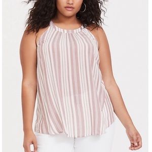 ✨torrid mauve stripe goddess high neck tank top✨